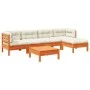 6-teilige Gartensofagarnitur mit wachsbraunen Kissen aus Kiefernholz von vidaXL, Gartensets - Ref: Foro24-3299405, Preis: 481...