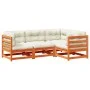 4-piece garden sofa set with wax-brown pine wood cushions by vidaXL, Garden sets - Ref: Foro24-3299413, Price: 491,16 €, Disc...