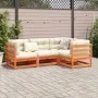 4-piece garden sofa set with wax-brown pine wood cushions by vidaXL, Garden sets - Ref: Foro24-3299413, Price: 491,16 €, Disc...