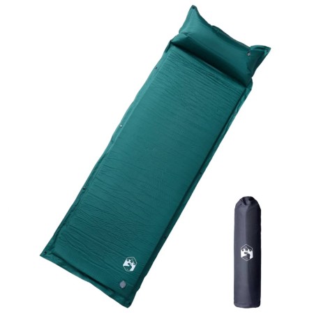 Selbstaufblasende Campingmatratze mit Kissen 1 Person grün von vidaXL, Luftmatratzen - Ref: Foro24-4007126, Preis: 35,27 €, R...