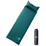 Colchón de camping autoinflable con almohada 1 persona verde