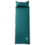 Colchón de camping autoinflable con almohada 1 persona verde