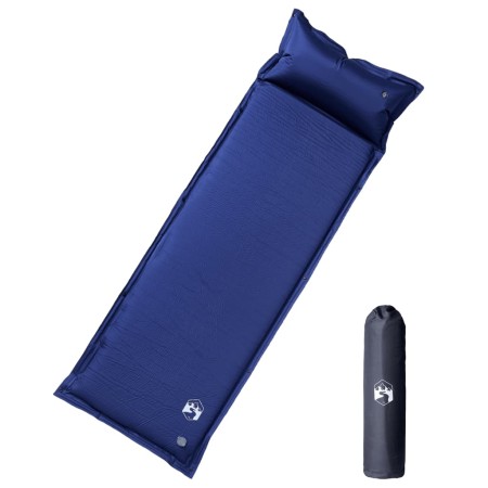 Self-inflating camping mattress with pillow 1 person blue by vidaXL, Air mattresses - Ref: Foro24-4007132, Price: 43,66 €, Di...