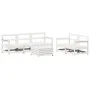 Gartensofa-Set 6-teilig aus massivem weißem Kiefernholz von vidaXL, Gartensets - Ref: Foro24-3250821, Preis: 404,18 €, Rabatt: %