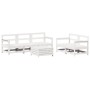 Gartensofa-Set 6-teilig aus massivem weißem Kiefernholz von vidaXL, Gartensets - Ref: Foro24-3250821, Preis: 409,49 €, Rabatt: %