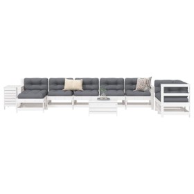 Gartensofa-Set 10-teilig aus massivem weißem Kiefernholz von vidaXL, Gartensets - Ref: Foro24-3250641, Preis: 674,59 €, Rabat...