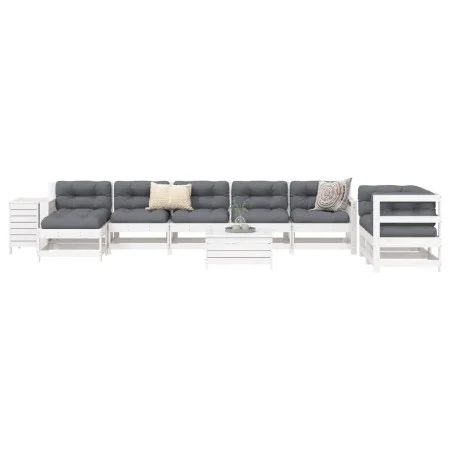 Gartensofa-Set 10-teilig aus massivem weißem Kiefernholz von vidaXL, Gartensets - Ref: Foro24-3250641, Preis: 665,26 €, Rabat...