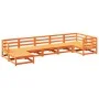 Gartensofa-Set 7-teilig aus massivem Kiefernholz, wachsbraun von vidaXL, Gartensets - Ref: Foro24-3299542, Preis: 439,63 €, R...