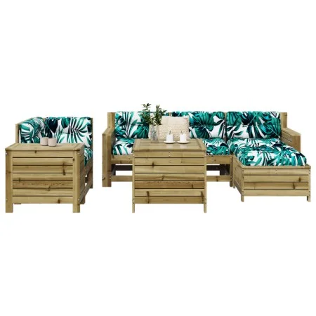Gartensofa-Set 7-teilig aus imprägniertem Kiefernholz von vidaXL, Gartensets - Ref: Foro24-3250511, Preis: 530,34 €, Rabatt: %