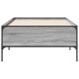 Sonoma gray metal engineered wood bed frame 75x190 cm by vidaXL, Beds and slatted bases - Ref: Foro24-844994, Price: 74,46 €,...