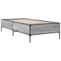 Sonoma-graues Metall-Holzwerkstoff-Bettgestell, 75 x 190 cm von vidaXL, Betten und Lattenroste - Ref: Foro24-844994, Preis: 7...