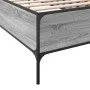 Sonoma-graues Metall-Holzwerkstoff-Bettgestell, 75 x 190 cm von vidaXL, Betten und Lattenroste - Ref: Foro24-844994, Preis: 7...