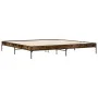 Bettgestell aus Holzwerkstoff, Metall, geräucherte Eiche, 180 x 200 cm von vidaXL, Betten und Lattenroste - Ref: Foro24-84500...