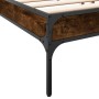 Estructura cama madera ingeniería metal roble ahumado 180x200cm