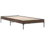 Estructura cama madera ingeniería metal marrón roble 90x190 cm de vidaXL, Camas y somieres - Ref: Foro24-845055, Precio: 62,61 €