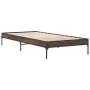 Estructura cama madera ingeniería metal marrón roble 90x190 cm de vidaXL, Camas y somieres - Ref: Foro24-845055, Precio: 55,8...