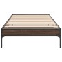 Bettgestell aus Holzwerkstoff und Metall, Eiche braun, 90 x 190 cm von vidaXL, Betten und Lattenroste - Ref: Foro24-845055, P...