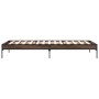 Bettgestell aus Holzwerkstoff und Metall, Eiche braun, 90 x 190 cm von vidaXL, Betten und Lattenroste - Ref: Foro24-845055, P...