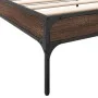 Estructura cama madera ingeniería metal marrón roble 90x190 cm de vidaXL, Camas y somieres - Ref: Foro24-845055, Precio: 55,8...