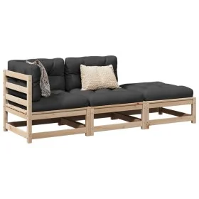 3-piece garden sofa set with solid pine wood cushions by vidaXL, Garden sets - Ref: Foro24-3295830, Price: 274,66 €, Discount: %