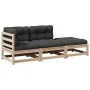 Set de sofás de jardín 3 pzas con cojines madera maciza de pino de vidaXL, Conjuntos de jardín - Ref: Foro24-3295830, Precio:...