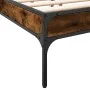Engineered wood bed frame metal smoked oak 135x190cm by vidaXL, Beds and slatted bases - Ref: Foro24-845043, Price: 84,63 €, ...