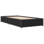 Engineered wood and black metal bed frame 100x200 cm by vidaXL, Beds and slatted bases - Ref: Foro24-845106, Price: 73,98 €, ...