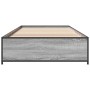 Sonoma-graues Metall-Holzwerkstoff-Bettgestell, 90 x 190 cm von vidaXL, Betten und Lattenroste - Ref: Foro24-845119, Preis: 8...