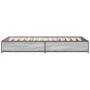 Estructura cama madera ingeniería metal gris Sonoma 90x190 cm de vidaXL, Camas y somieres - Ref: Foro24-845119, Precio: 86,37...