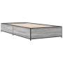 Sonoma-graues Metall-Holzwerkstoff-Bettgestell, 90 x 190 cm von vidaXL, Betten und Lattenroste - Ref: Foro24-845119, Preis: 8...
