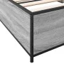Estructura cama madera ingeniería metal gris Sonoma 90x190 cm de vidaXL, Camas y somieres - Ref: Foro24-845119, Precio: 86,37...