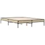 Bettgestell aus Sonoma-Eiche-Metallwerkstoff, 120 x 200 cm von vidaXL, Betten und Lattenroste - Ref: Foro24-845022, Preis: 81...