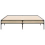 Estructura cama madera ingeniería metal roble Sonoma 120x200 cm de vidaXL, Camas y somieres - Ref: Foro24-845022, Precio: 82,...