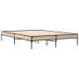 Estructura cama madera ingeniería metal roble Sonoma 120x200 cm de vidaXL, Camas y somieres - Ref: Foro24-845022, Precio: 82,...