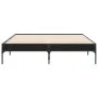 Engineered wood and black metal bed frame 140x190cm by vidaXL, Beds and slatted bases - Ref: Foro24-845036, Price: 89,72 €, D...