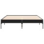 Estructura de cama madera de ingeniería y metal negro 140x190cm de vidaXL, Camas y somieres - Ref: Foro24-845036, Precio: 90,...