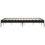 Engineered wood and black metal bed frame 140x190cm by vidaXL, Beds and slatted bases - Ref: Foro24-845036, Price: 89,72 €, D...