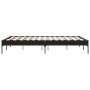 Estructura de cama madera de ingeniería y metal negro 140x190cm de vidaXL, Camas y somieres - Ref: Foro24-845036, Precio: 90,...