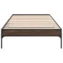 Bettgestell aus Holzwerkstoff und Metall, braune Eiche, 75 x 190 cm von vidaXL, Betten und Lattenroste - Ref: Foro24-845060, ...