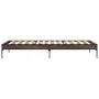 Bettgestell aus Holzwerkstoff und Metall, braune Eiche, 75 x 190 cm von vidaXL, Betten und Lattenroste - Ref: Foro24-845060, ...