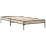 Bettgestell aus Sonoma-Eiche-Metallwerkstoff, 75 x 190 cm von vidaXL, Betten und Lattenroste - Ref: Foro24-845057, Preis: 58,...