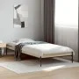 Estructura cama madera ingeniería metal roble Sonoma 75x190 cm de vidaXL, Camas y somieres - Ref: Foro24-845057, Precio: 59,1...