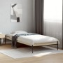 Estructura cama madera ingeniería metal roble Sonoma 75x190 cm de vidaXL, Camas y somieres - Ref: Foro24-845057, Precio: 59,3...