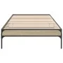 Estructura cama madera ingeniería metal roble Sonoma 75x190 cm de vidaXL, Camas y somieres - Ref: Foro24-845057, Precio: 59,1...