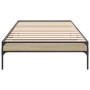 Estructura cama madera ingeniería metal roble Sonoma 75x190 cm de vidaXL, Camas y somieres - Ref: Foro24-845057, Precio: 59,3...