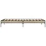 Bettgestell aus Sonoma-Eiche-Metallwerkstoff, 75 x 190 cm von vidaXL, Betten und Lattenroste - Ref: Foro24-845057, Preis: 58,...