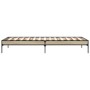 Estructura cama madera ingeniería metal roble Sonoma 75x190 cm de vidaXL, Camas y somieres - Ref: Foro24-845057, Precio: 59,3...