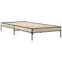 Bettgestell aus Sonoma-Eiche-Metallwerkstoff, 75 x 190 cm von vidaXL, Betten und Lattenroste - Ref: Foro24-845057, Preis: 58,...
