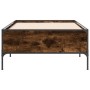 Engineered wood metal bed frame smoke oak 100x200 cm by vidaXL, Beds and slatted bases - Ref: Foro24-844963, Price: 76,34 €, ...