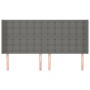 Cabecero con orejas de tela gris oscuro 203x16x118/128 cm